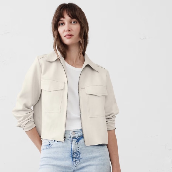 Vegan Suede Cropped Jacket - Picture 1 of 4